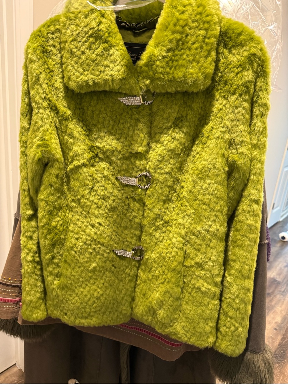Terry Lewis Classic Luxuries Lime Green Teddy Jacket